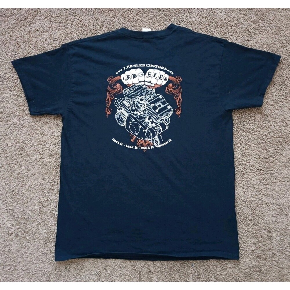 Led Sled Customs T-Shirt Men's Large Black Short Sleeve